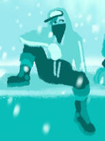 jay in the snow